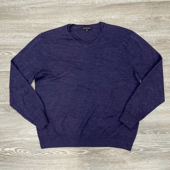 Britches Mens Sweater Tight Knit Pullover V-Neck Purple Size Extra Large - Picture 1 of 9